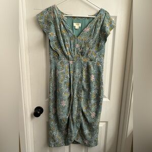 Anthropologie Maeve Teal Floral Dress
